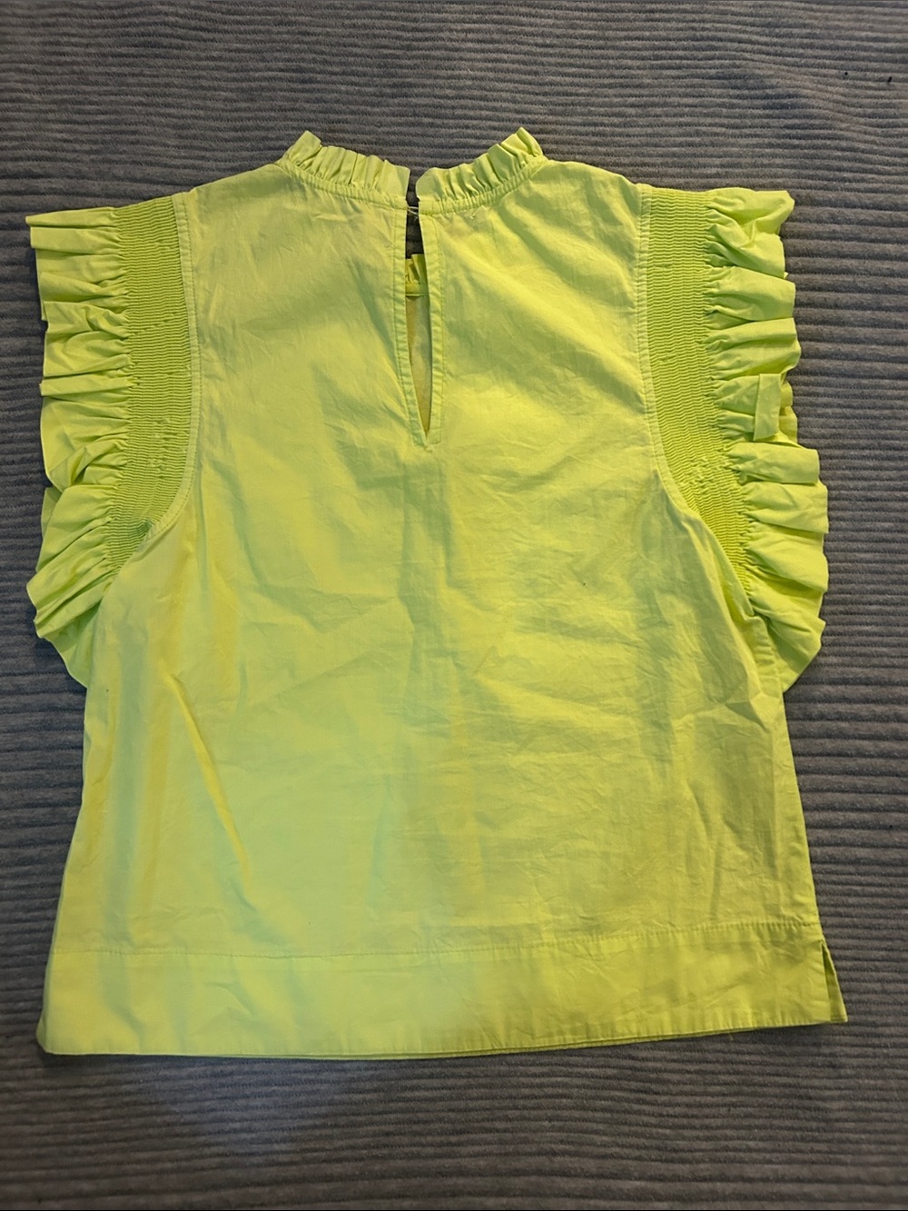 English Factory Neon Yellow Ruffle Sleeve Blouse - Picture 3 of 3